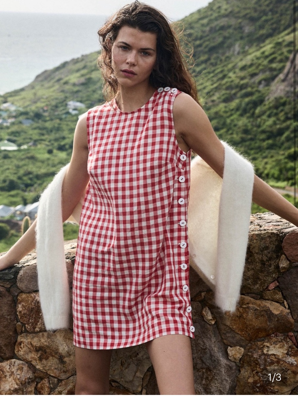 Doen Coralie Red Gingham Mini Shift Dress